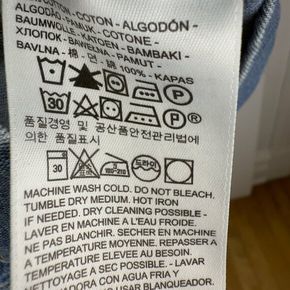 LEVI'S Denim Thick VTG Sheath Buttoned Pockets Midi Square Neck Blue Dress M - Picture 9 of 10